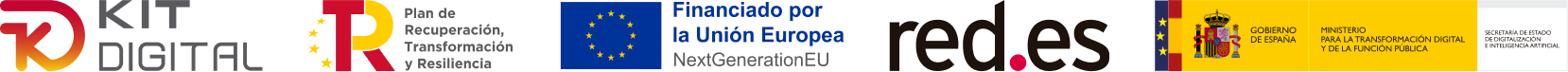 Kit Digital · Plan de Recuperación, Transformación y Resiliencia · Financiado por la Unión Europea NextGenerationEU · Red.es · Gobierno de España, Ministerio para la Transformación Digital y de la Función Pública